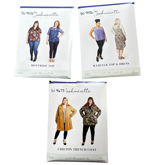 Cashmerette sewing patterns variety lot of 3 ladies size 12-28 for curves - Picture 1 of 5